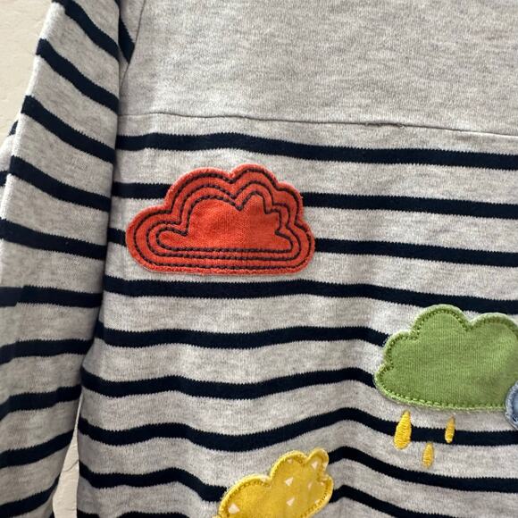 Frugi Stripe Appliqué Clouds Long Sleeve Shirt - Picture 3 of 6
